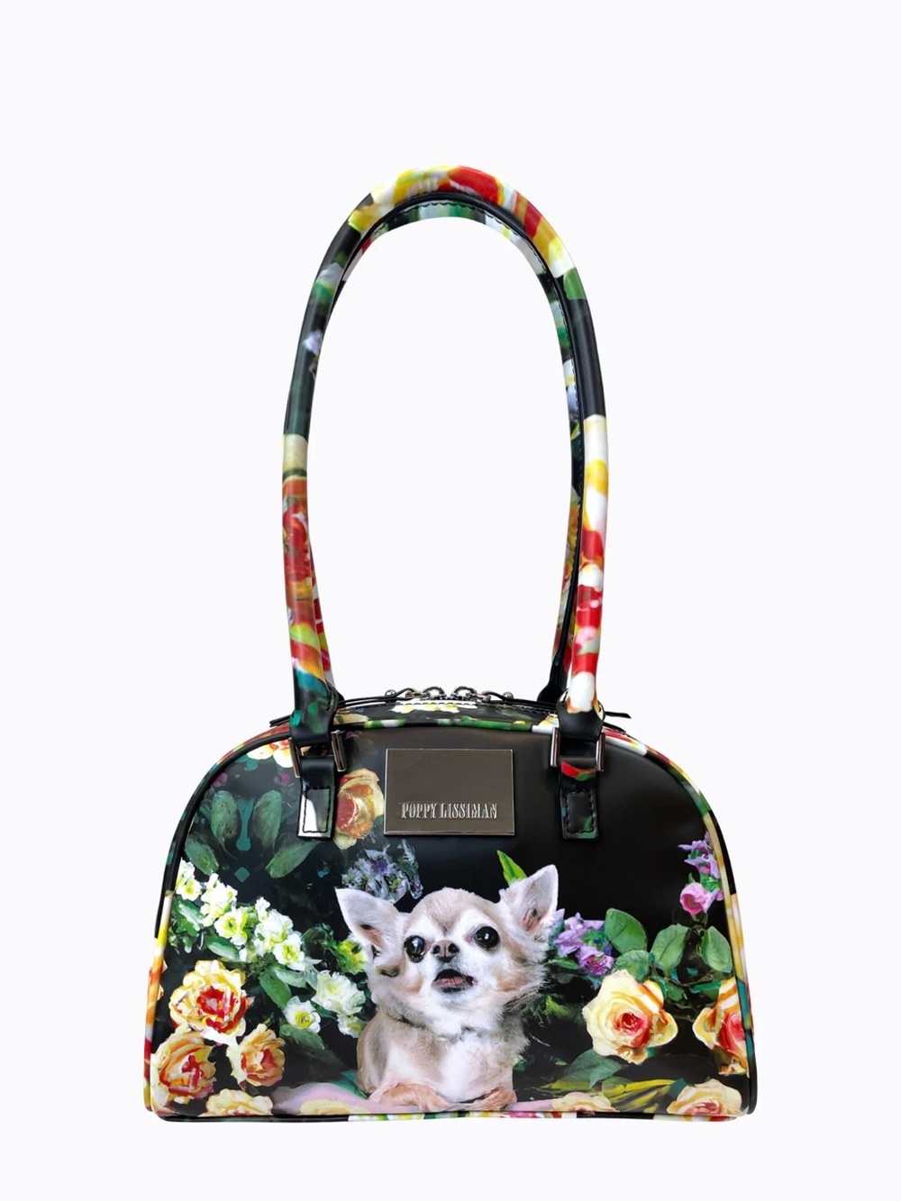 Ya Los Angeles Floral Chihuahua Bowling Bag - Black & Green